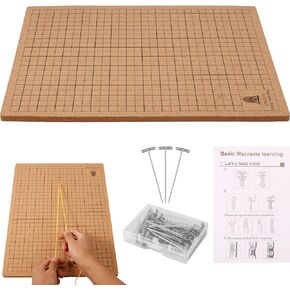 Macrame Board with Pins, 12x16in Double Side Macrame Project Board with Grids,Portable Handmade Braiding Board with Instructions,Reusable Macrame Board for Braiding Bracelet Braid Wigs Knotting String