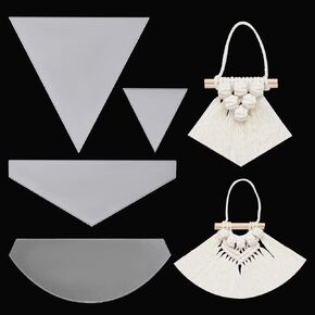 4pcs Macrame Cutting Template Different Shapes Macrame Cut Guides Acrylic Wood Working Templates Macrame Cutting Tool Macrame Supplies for Macrame Tassels Hanging