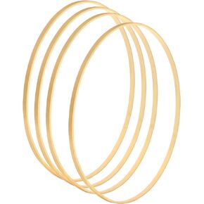 PATIKIL 13 Inch Wooden Bamboo Floral Hoop, 4Pack Craft Rings for DIY Wedding Wreath Decor, Dream Catcher and Hanging Crafts