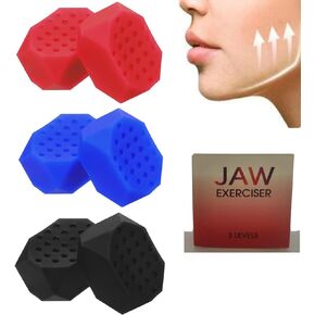 Jaw Exerciser for Men Women 6 Pcs Jaw Trainer Silicone Face Chew Jawline Shaper & Strengthener-Jaw Toner Tablets-Jaw Line Chewing Gum-3 Resistance Levels-Double Chin Reducer-Neck Trainers Beauty Tools (colorful1)