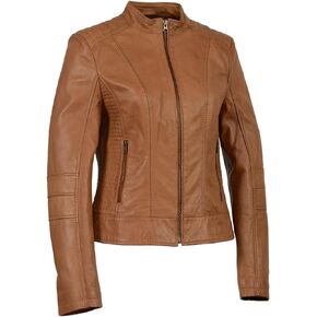 Milwaukee Leather SFL2860 Women's Zip Front Stand Up Collar Black Leather Jacket