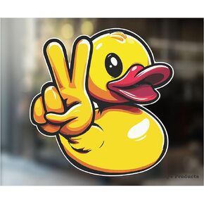 Duck Wave Sticker - Made in The USA - Rubber Duck Wave Peace Decal Sticker for 4x4