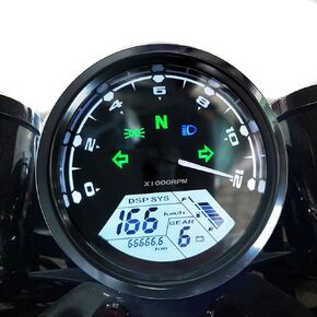 Upgraded Universal Motorcycle Speedometer 12000 RPM LCD Digital Speedometer Odometer Tachometer 199 Kmh for 1,2,4 Cylinders