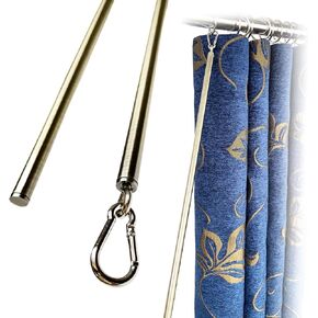 36 inch (2 Pack) Light Bronze Iron Curtain Pull Wand - Drapery Pull Rod - Versatile Curtain Wand - Strong Curtain Pull Rod - Metal Drapery Wand (36in AB 2pk)