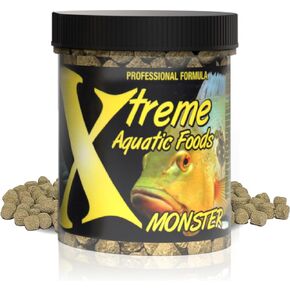 Xtreme Monster 9.0mm Pellets – Slow Sinking & Ideal for Large Cichlids, Monster Fish & Voracious Eaters – Boost Immune & Digestive Health, Max Marine Protein Fish Food – USA Farm Grown (37oz)