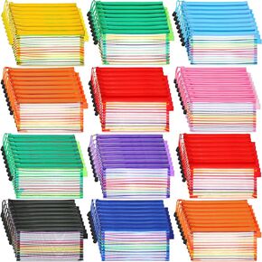 Fainne 120 Pack Mesh Pencil Pouch 10 Colors Mesh Zipper Pouch 9" x 4.7" Pencil Case Bulk Multipurpose Cosmetics Toiletry Travel Small Bag for Office School Travel