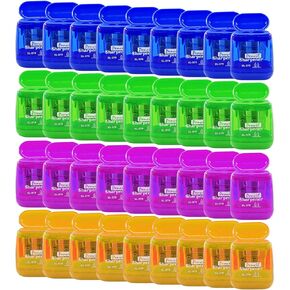Alpurple 36 PCS Double Holes Manual Pencil Sharpener-Handheld Plastic Crayon Sharpener with Lid for School, Office and Home Supplies