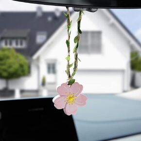 YGMONER Sakura مرآة الرؤية الخلفية الداخلية للسيارة ملحقات معلقة لتزيين السيارة للنساء
