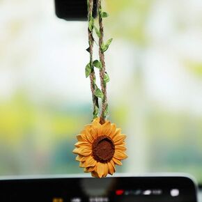YGMONER Sunflower Car Interior Rear View Mirror Hanging Accessories Car Decor for Women