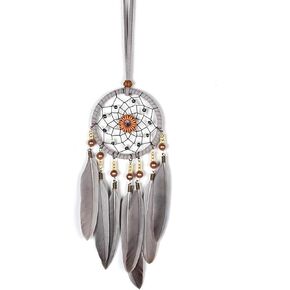 Dream Catchers for Cars Rear View Mirror, Small Feather Dream Catcher Wall Hanging Car Deco Accessories for Women (Grey)