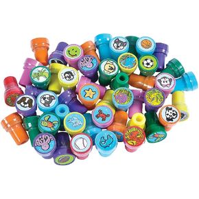 Rhode Island Novelty Assorted Stampers - 50 Pc Kids Stamp Assortment