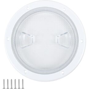 ORLANG Boat Deck Plate Cover with Screws,Round Non-Slip Inspection Hatchs with Detachable Cover and Pre-Drilled Holes,Marine Access Hatch Deck Hatches for Rv Marine Boat Kayaks Yacht - Black/White in Kuwait