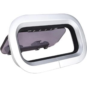 NovelBee 12.8" x 7" Aluminum Boat Porthole Window,Rectangle Opening Portlight,Inward Opening Port Hole Deck Hatch for Boat Yacht RV