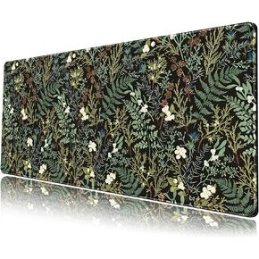 Watercolor Flowers Desk Mat Floral Boho XL Mouse Pad Large Mousepad Extended Vintage Aesthetic Laptop Keyboard Mat Cute Gaming Desk Pad Mouse Mat 31.5"x11.8" Office Desk Decor for Women