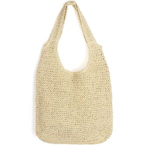 Ayliss Women Straw Woven Summer Beach Bag Tote Shoulder Handmade Weaving Handbag
