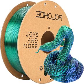 Silk PLA Filament 1.75mm Blue Green Dual Color PLA 3D Printer Filament 2 in 1 Coextrusion 1KG Spool(2.2lbs) 3D Printing Filament Dimensional Accuracy +/- 0.03mm Fits for Most FDM 3D Printers