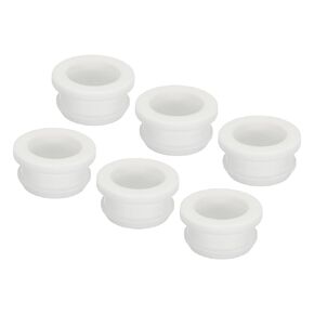 MECCANIXITY 6Pcs Snap Rubber Grommet Plug Mount Dia 21mm ID 16.5mm Seal Anti-Scratch for Electrical Box Cable Pipe White