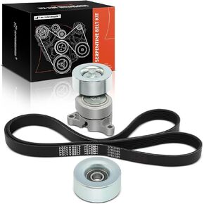 A-Premium Engine Serpentine Belt Drive Kit with Tensioner & Idler Pulley Compatible with Subaru Outback 2005-2009, Legacy 2008-2009, DOHC H6 3.0L, Gas, Naturally Aspirated