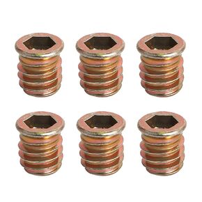 Aopin Threaded Inserts Nut Threaded Fastener Connector Hex Socket Drive for Wood Furniture Male Female Thread, M6 x 15mm, 20Pcs