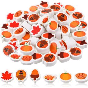 Thanksgiving Mini Acorn Erasers Bulk, Maple Leaf Party Fall Favor Stationery Classroom Cute Erasers Fun Mini Erasers Kids Pencil Erasers for Classroom School Kid Gifts Rewards (60 Pcs) in Saudi Arabia