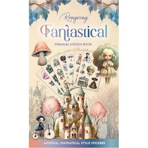 Rongrong Sticker Book Fantastical Theme for Planners, Calendars, Journals – Aesthetic Premium Quality Hand Drawn – Scrapbook Accessories – 24 Pages