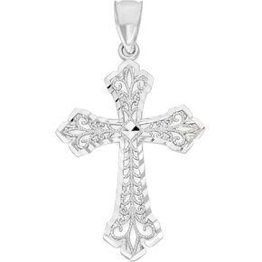 قلادة صليب من الفضة الاسترليني عيار 925 - تصميم معقد، مجوهرات روحية أنيقة للنساء والرجال، سحر ديني مسيحي in Kuwait