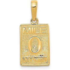 Jewels By Lux 14K Yellow Gold Mile 0 Key West Mile Marker Pendant