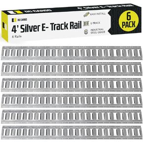 DC Cargo - E Track Tie Down Rail Kit 2' (2 Pack) for Garages, Vans, Trailers, Motorcycle Tie Downs, ATV Mountings - ETrack Bar Rails – Galvanized Steel - Secure Cargo & Heavy Loads Up to 2,000 lbs