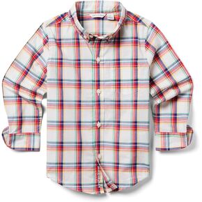 Janie and Jack Boys' Plaid Poplin Shirt (Toddler/Little Big Kid)