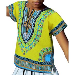DA'IKI Dashiki Cotton Childs Shirt African Tribal Kaftan Childrens Unisex Boys Girls