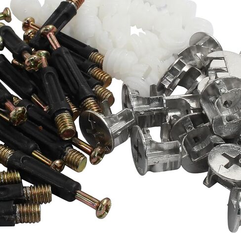 Kmitmuk 45 مجموعة أدوات توصيل الأثاث 3 في 1، ومسامير وتد M6 × 40 مم، وتركيبات كاميرا 14.6 مع وتد وجوز مُدرج مسبقًا لأثاث الخزانة in Kuwait