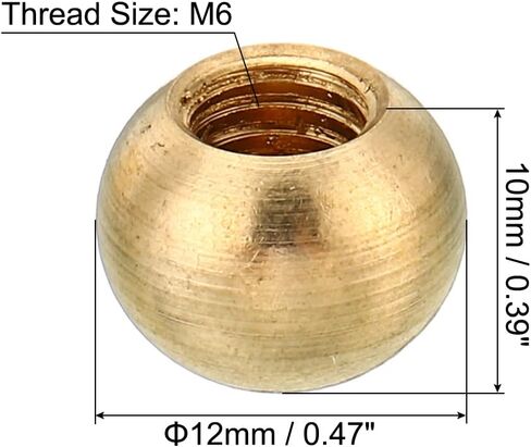 PATIKIL M4x0.7 Thread Cap Nuts Knob, 10 Pack Brass Ball Lamp Decoration Screw Caps Nut for Furniture Lighting in Kuwait