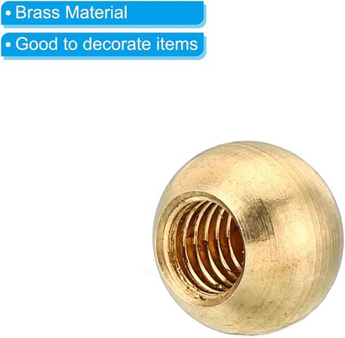 PATIKIL M4x0.7 Thread Cap Nuts Knob, 10 Pack Brass Ball Lamp Decoration Screw Caps Nut for Furniture Lighting in Kuwait