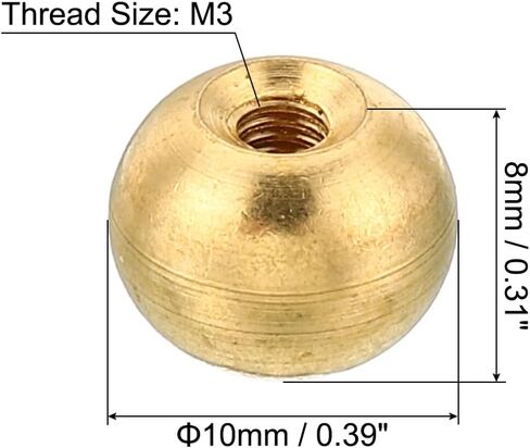 مقبض صواميل بغطاء خيط M4x0.7 من باتيكل، 10 عبوات من أغطية لولبية لتزيين مصباح الكرة النحاسية لإضاءة الأثاث in Kuwait
