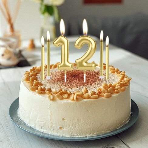 ininger الذهب 24 عيد ميلاد عدد الشموع، الذهب الشموع عصا طويلة، عدد 24 شمعة كعكة كب كيك القبعات العالية لفتاة صبي، الشموع الذهبية للكعك، عيد ميلاد حزب زخارف الذكرى السنوية للزفاف in Saudi Arabia