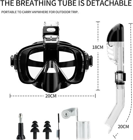 LIANQIAN Diving Scuba Package Set, Anti-Fog Tempered Glass Scuba Diving Goggles,Professional Snorkeling Gear for Adults in Kuwait