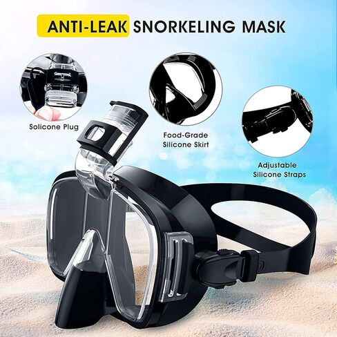 LIANQIAN Diving Scuba Package Set, Anti-Fog Tempered Glass Scuba Diving Goggles,Professional Snorkeling Gear for Adults in Kuwait
