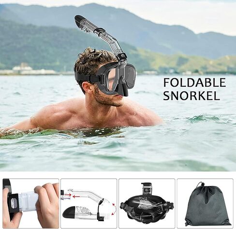 LIANQIAN Diving Scuba Package Set, Anti-Fog Tempered Glass Scuba Diving Goggles,Professional Snorkeling Gear for Adults in Kuwait