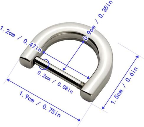 TANJUN 4 pcs D-Rings with Closing Screw Shackle DIY Purse Handle Connector Dee Ring Leather Craft in Saudi Arabia