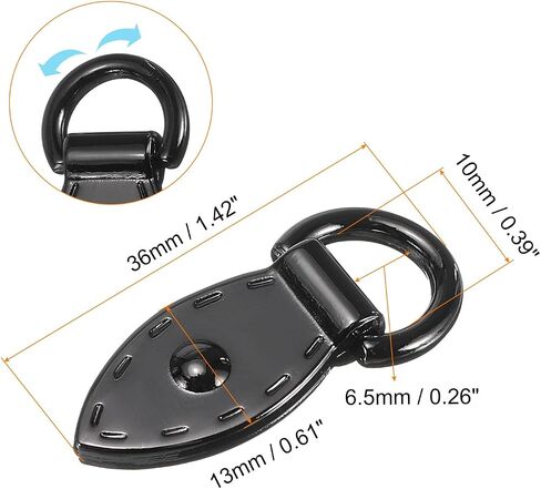 uxcell Bag Side Clip Buckle - Metal Suspending Leaf Shape Purse Strap Chain Connector with D Ring in Saudi Arabia