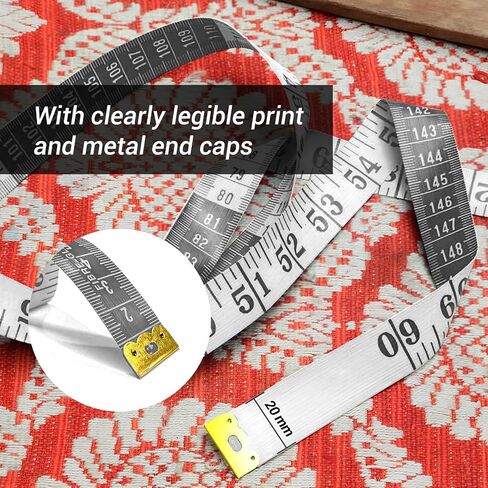OOTDAY Tape Measure, 60 Inch Double Scale Sewing Flexible Ruler for Weight Loss Body Measurement Tailor Craft Vinyl Body Measurement Tape(White-150CM) in Saudi Arabia