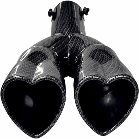 Carbon Fiber Heart Shaped 2.5 Exhaust Tip Bending Muffler Kit 2.25 Inlet System Car Mods Black (Dual exhaust) in Saudi Arabia