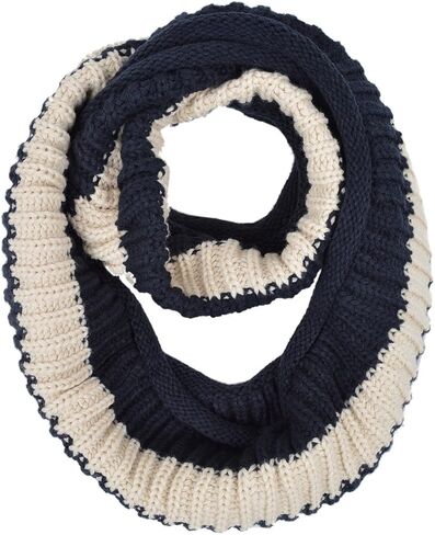 TrendsBlue Premium Winter Knit Striped Infinity Loop Circle Scarf in Kuwait