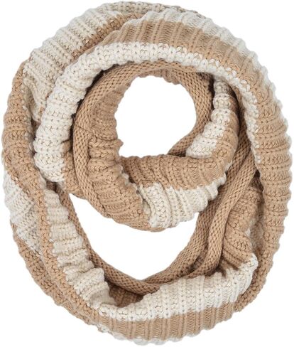 TrendsBlue Premium Winter Knit Striped Infinity Loop Circle Scarf in Kuwait