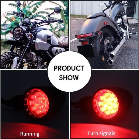 DREAMIZER Motorcycle Bullet Turn Signals Light LED Aluminium Alloy Indicator lamp for Cafe Racer Bobber Shadow 750 CX500 - Black Housing Amber Light in Saudi Arabia