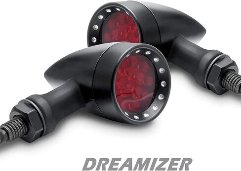DREAMIZER Motorcycle Bullet Turn Signals Light LED Aluminium Alloy Indicator lamp for Cafe Racer Bobber Shadow 750 CX500 - Black Housing Amber Light in Saudi Arabia