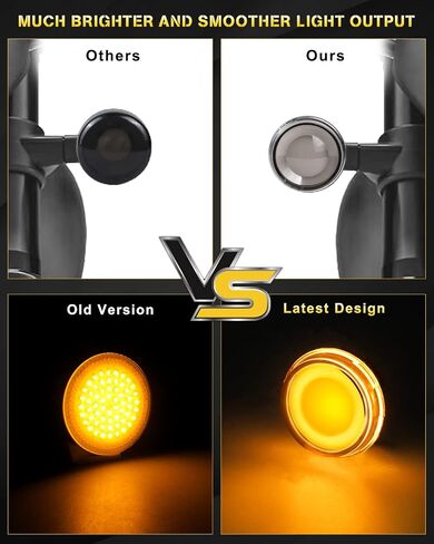 NTHREEAUTO 1157 LED Turn Signals Front Turn Signal Light, 2 Inch Bullet Smoked Lens Compatible with Harley Road King Street Glide Electra Glide Softail Dyna Fat Boy in Saudi Arabia