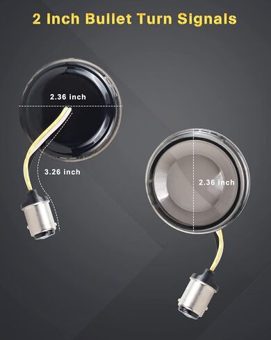 NTHREEAUTO 1157 LED Turn Signals Front Turn Signal Light, 2 Inch Bullet Smoked Lens Compatible with Harley Road King Street Glide Electra Glide Softail Dyna Fat Boy in Saudi Arabia