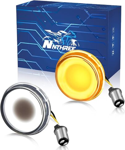 NTHREEAUTO 1157 LED Turn Signals Front Turn Signal Light, 2 Inch Bullet Smoked Lens Compatible with Harley Road King Street Glide Electra Glide Softail Dyna Fat Boy in Saudi Arabia