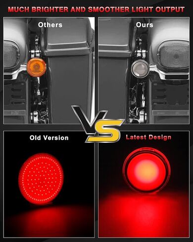 NTHREEAUTO 1157 LED إشارات الانعطاف الأمامية ضوء إشارة الانعطاف، عدسة مدخنة 2 بوصة متوافقة مع Harley Road King Street Glide Electra Glide Softail Dyna Fat Boy in Kuwait